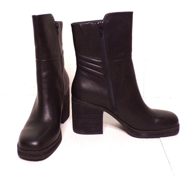 🆕KORKS Moergan Block Heel Side Zip Boot 9 Black - Picture 4 of 12